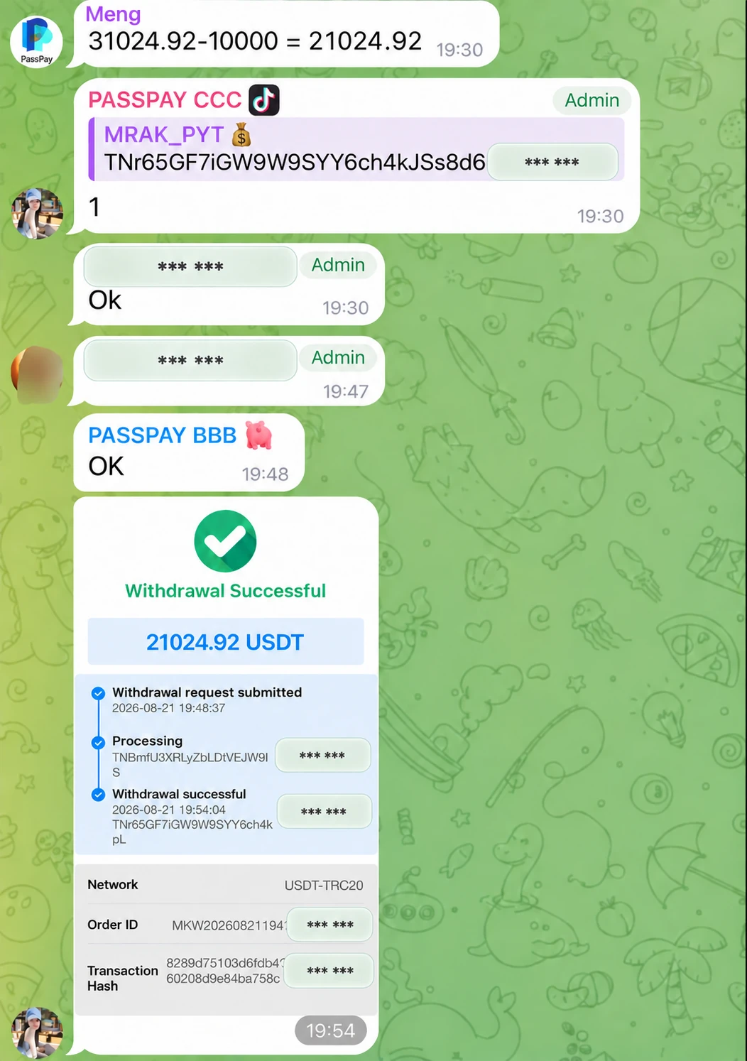PassPay commission settlement record 3